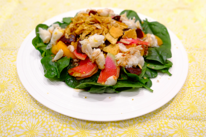 Crab meat and red radish super-salad by @recipesformax