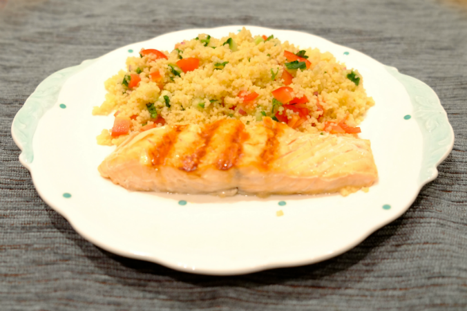 Salmon and couscous salad by @recipesformax