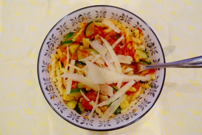 Pasta with zucchini and chorizo by @recipesformax